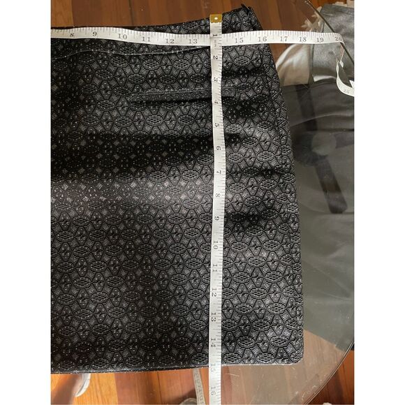 1344 GAP Black Silver Metallic Jacquard Summer Mini Skirt Pockets Size 4 - Picture 9 of 10